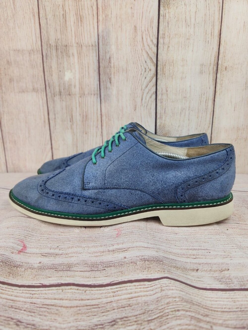 Cole Haan NikeAir Franklin Wingtip Oxfords Mens Size 12 Blue Dress Shoes - Picture 2 of 7